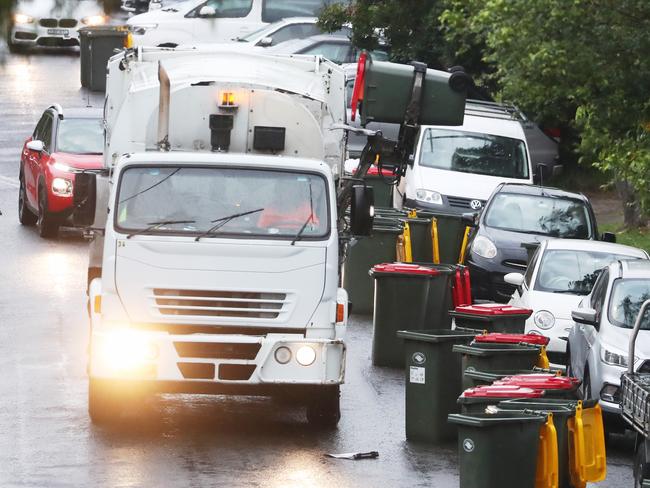 Red and yellow topped bins in the Randwick, Kensington, kingswood area some over flowing.picture John Grainger