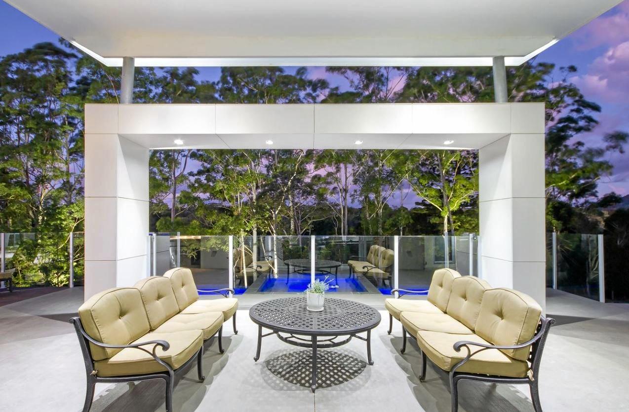 The outdoor entertainment, pool area with native trees as a backdrop. Picture: Contributed