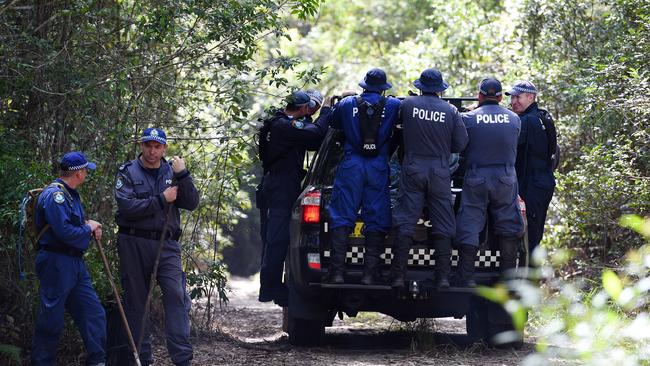 NSW Public Order and Riot Squad Police continue their search for evidence of missing boy William Tyrrell. Picture: Dan Himbrechts