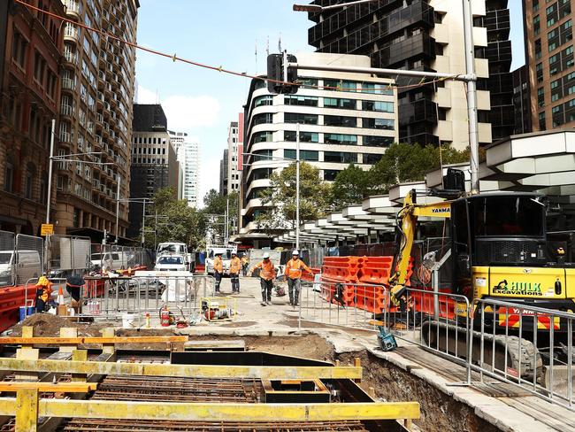 The crew will have to lay at least 260m of track a day but are currently only laying 26m. Picture: Ryan Pierse/Getty Images