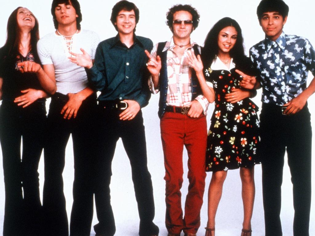 Laura Prepon, Ashton Kutcher, Topher Grace, Danny Masterson, Mila Kunis and Wilmer Valderrama starred in That 70s Show.