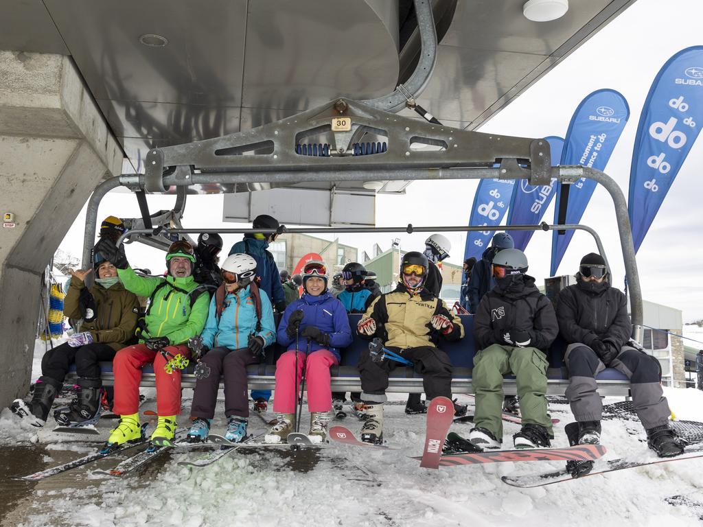Perisher’s Village Eight chair lift opened from midday Friday. Picture: Perisher