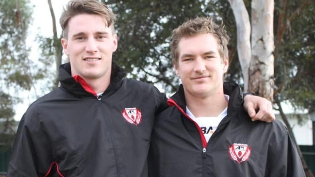 Ethan Kwaterski (right) with star teammate Josh Studham. Picture: HWE Football Club