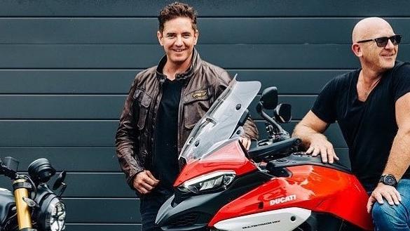 Vincent Fantauzzo and Matt Moran on motorbikes. Picture: Supplied