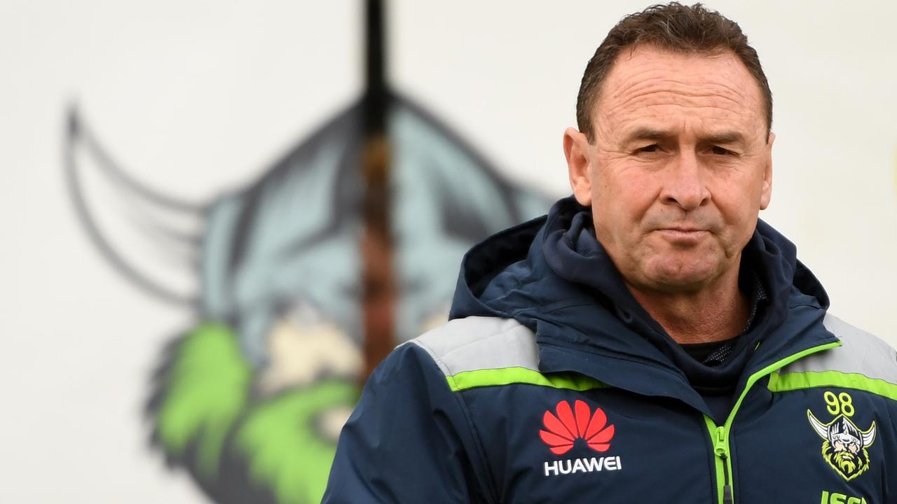 Raiders coach Ricky Stuart confirmed his relationship with former halfback George Williams had gone south. Picture: Tracey Nearmy/Getty Images