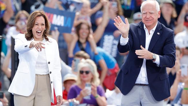 Ms Harris and Mr Walz at an earlier event in Wisconsin. Picture: Kamil Krzaczynski/AFP