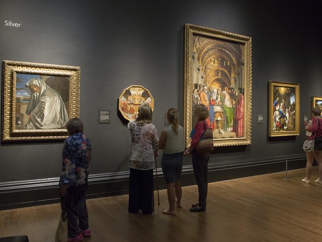 Installation view Giovanni Giralomo Savoldo, Mary Magdalene (far left), The National Gallery, London. Image courtesy The National Gallery, London.