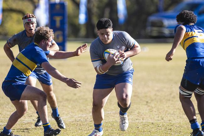Sio Kite of Churchie 1st XV against Toowoomba Grammar School 1st XV in Round 4 GPS Queensland Rugby at TGS Old Boys Oval, Saturday, August 3, 2024. Picture: Kevin Farmer