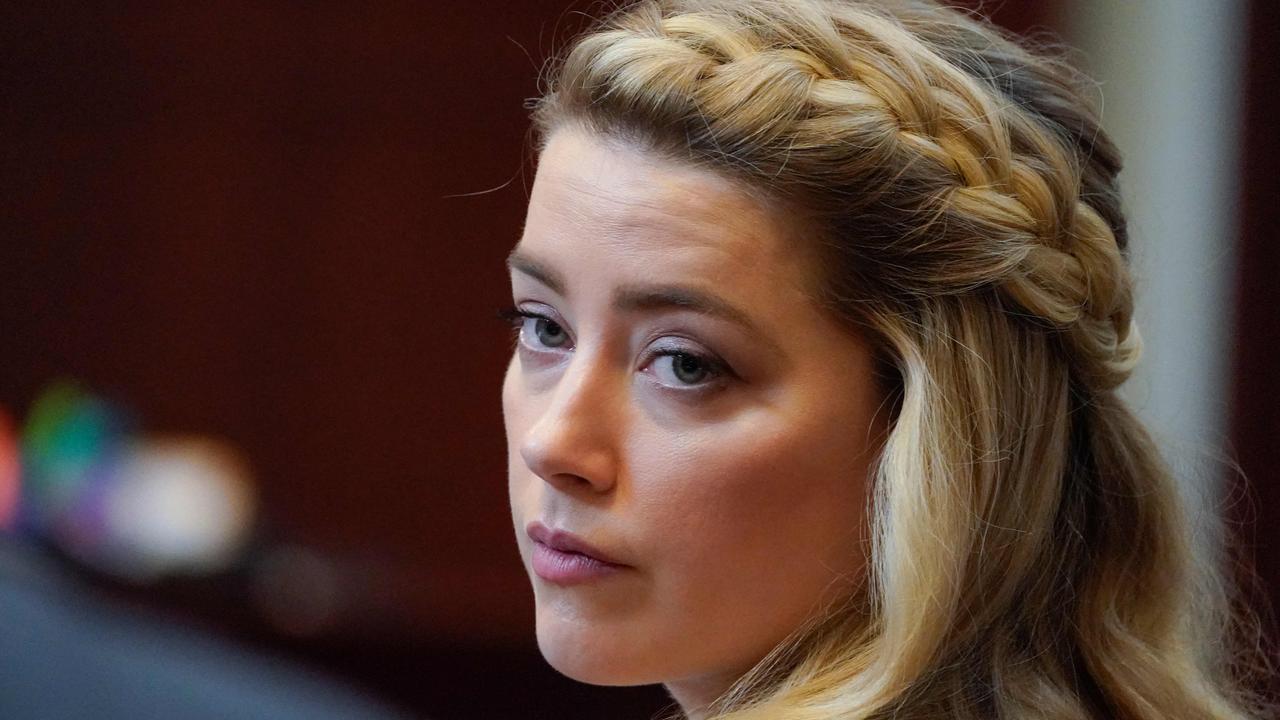 Amber Heard at her US defamation trial against Johnny Depp earlier this year. (Photo by Steve Helber / POOL / AFP)