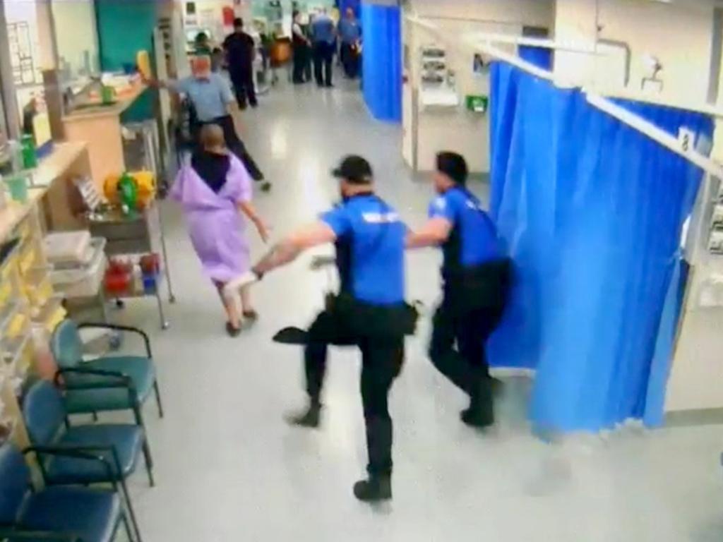 Security called in to chase a fleeing woman at the RBWH. Picture: Supplied