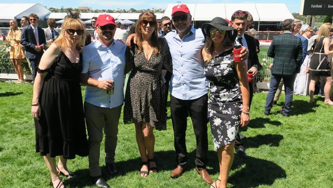 Rebecca, Steven, Darren, Rachael and Melinda together at the Cox Plate.