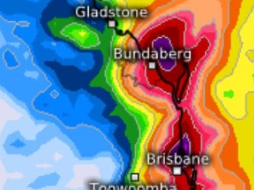 Rain and storms forecast fromn Brisbane to Mackay. Picture: Meteologix