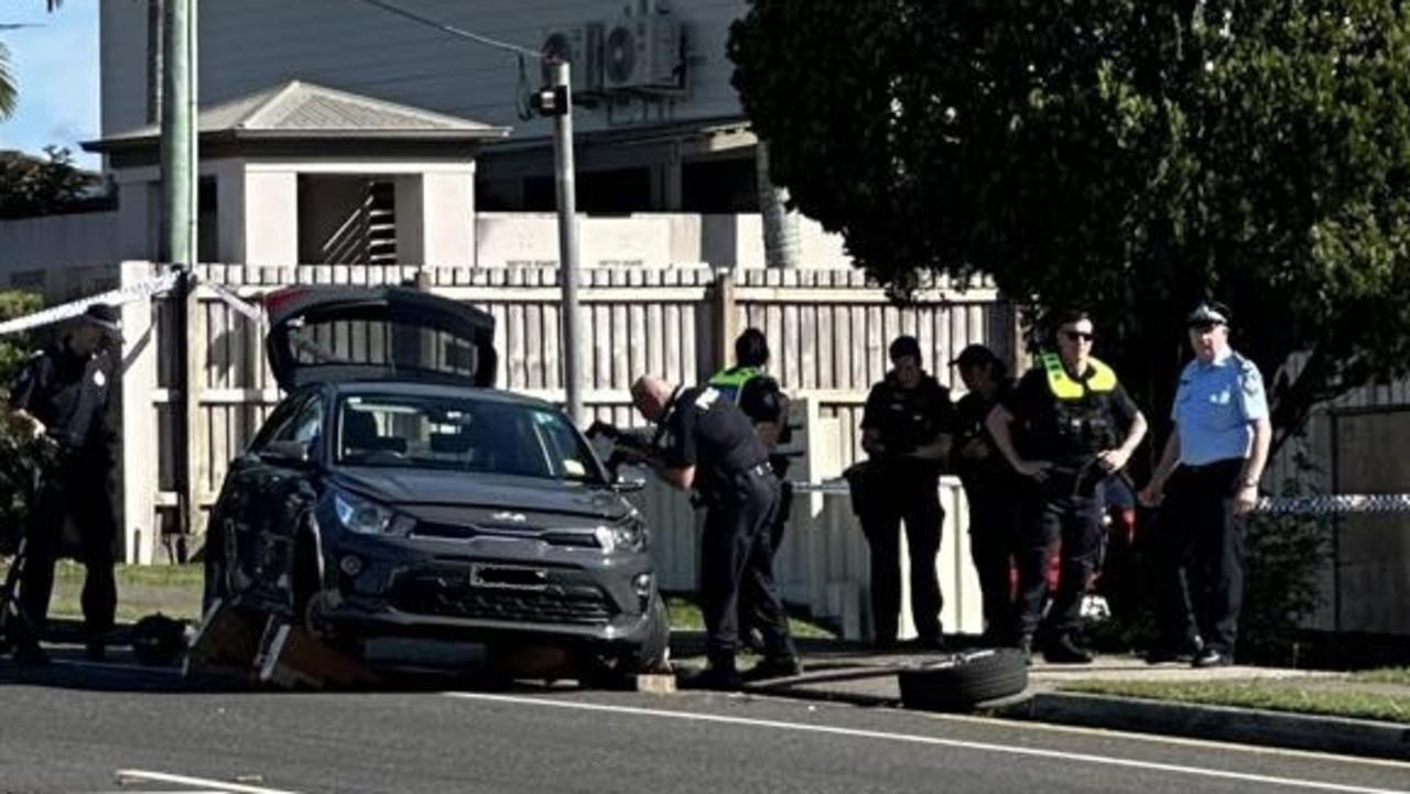 Police on the scene after a girl was hit by a car on Main Rd, Maroochydore. Photo: Madeline Grace