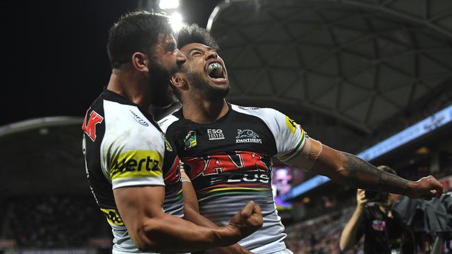 It was a happy night for the visiting Panthers. (AAP Image/Julian Smith)