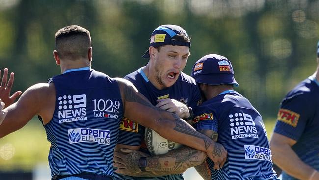 Jarrod Wallace during an NRL Titans training session at the Titans High Performance Centre on the Gold Coast, Monday, May 25, 2020. (AAP Image/Dave Hunt)