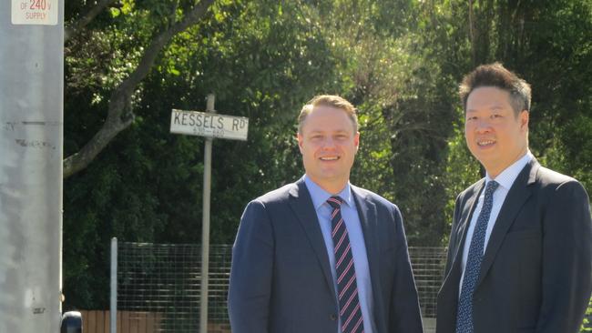 Lord Mayor Adrian Schrinner and Cr Steven Huang have announced Brisbane City Council will progress the Player Street Connection in Upper Mt Gravatt on its own, after waiting more than two years for the State Government to support the congestion-busting project. Photo: Kristy Muir