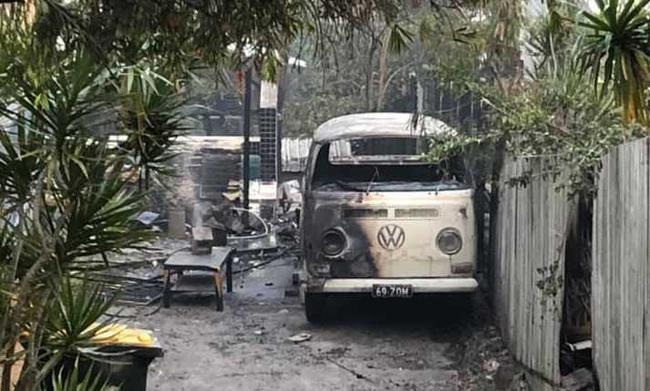 Photos have emerged from inside the Peregian exclusion zone as a raging bushfire pushes through the Sunshine Coast's north. Picture: Adrian Freer