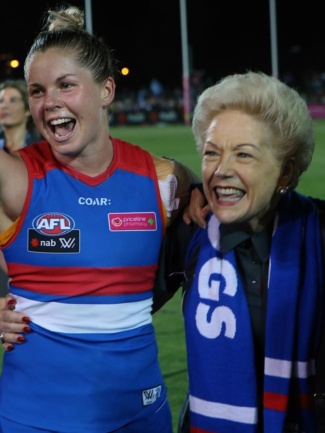 Susan Alberti with Katie Brennan. Picture: Wayne Ludbey