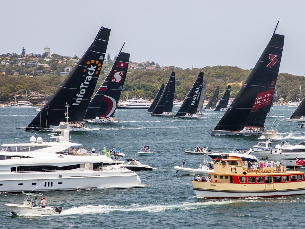 Supplied image of the Rolex Sydney to Hobart Race start. Picture: ROLEX/Carlo Borlenghi