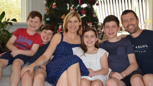 Julie and David Nolan with their children Oliver, 16, Alexander, 14, Alliana, 11 and Zachary, 9.