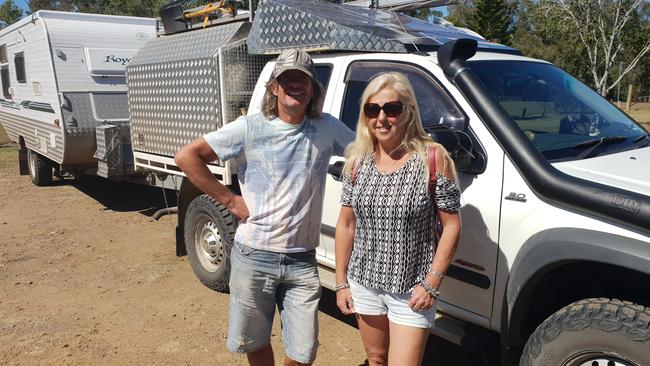 Holidaymakers David and Lynette Gerke stop at the Kershaw Gardens free parking site in North Rockhampton. Photo Darryn Nufer.