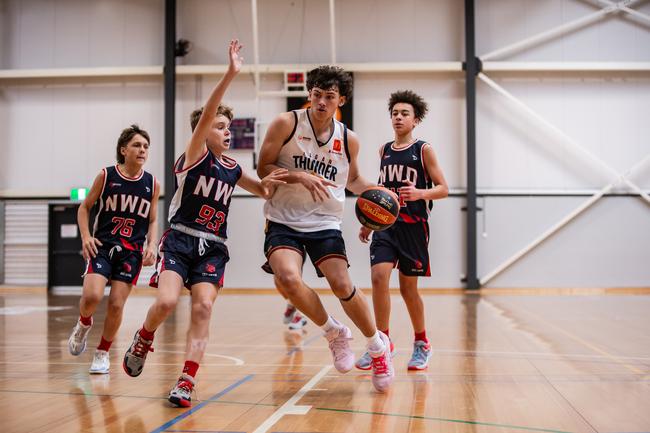 Logan Thunder's Trae Dombroski at the Basketball Australia Under-14 Club Championships. Picture: Travis Palmieri