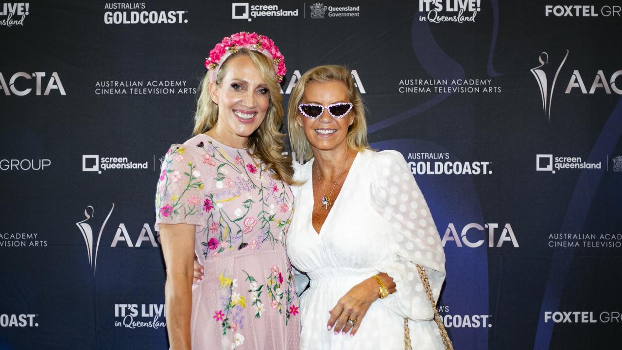 Emily Jade O'Keeffe and Kate Bennett at AACTA Oscars Screening at the Home of the Arts, Gold Coast. Picture: Jessie Jean