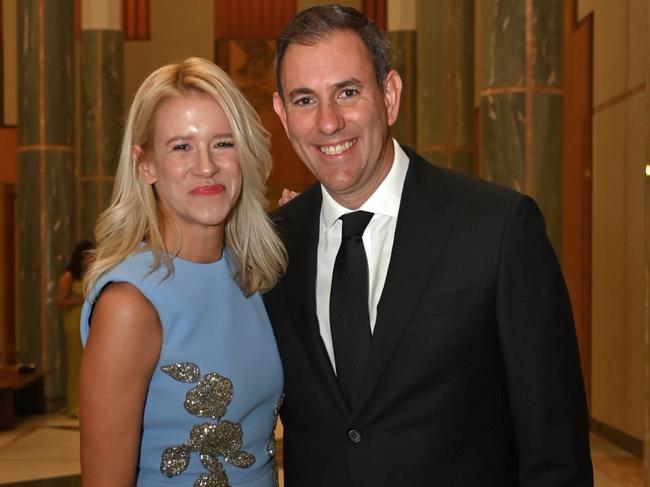 Federal Treasurer Jim Chalmers and wife Laura Chalmers. Picture: Martin Ollman