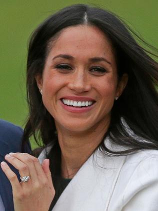 US actress Meghan Markle shows off her engagement ring. Picture: AFP/Daniel Leal-Olivas