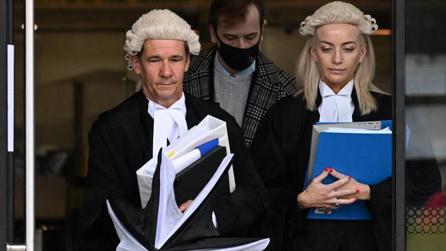 ACT Director of Public Prosecutions Shane Drumgold leaves the ACT Supreme Court in Canberra.