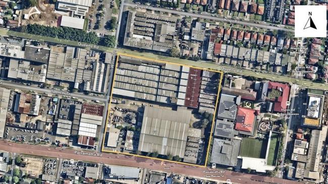 An aerial image of the 31,300sq m site.