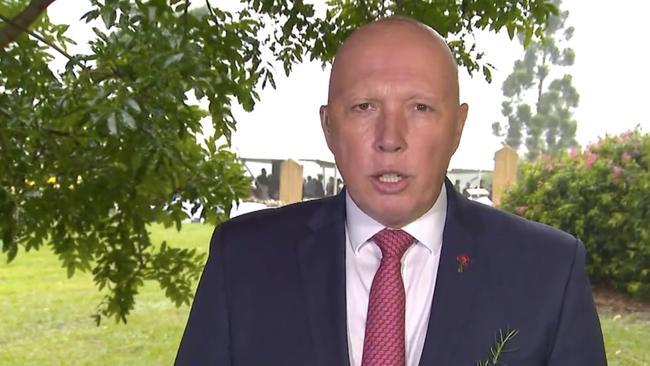 Peter Dutton on Monday. Picture: Nine News