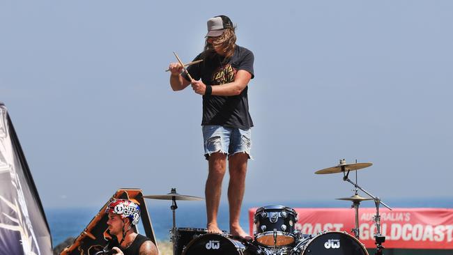 Kram, from Spiderbait, during the launch of Inverted Festival, a brand-new music and action sports festival taking place at Metricon Stadium on Saturday, 1 May 2021. Photo: Scott Powick