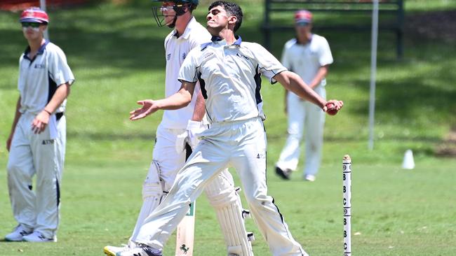 South Brisbane’s Dushyant Thaman playing GPS first XV cricket this year for TSS. Picture, John Gass