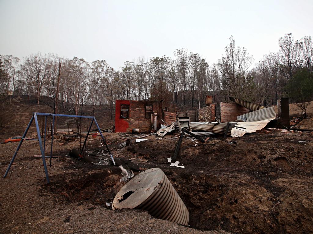 Fire devastated home in the small community of Wytaliba on the 13th of November 2019. Bushfires ripped through the small community of Wytaliba on the 9th of November 2019. Photographer: Adam Yip