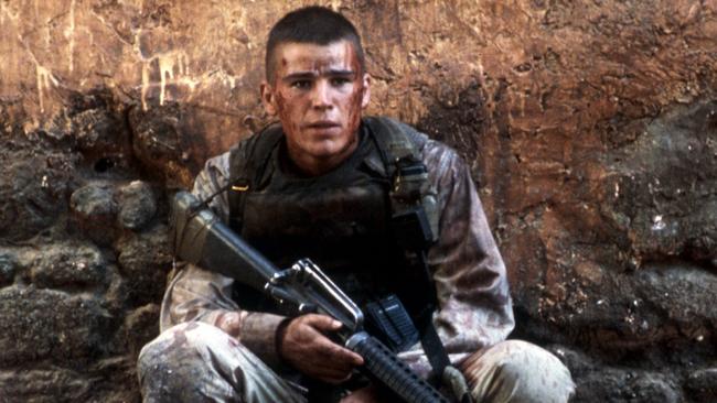 Josh Hartnett in 2002 heyday in Ridley Scoot’s war thriller Black Hawk Down.