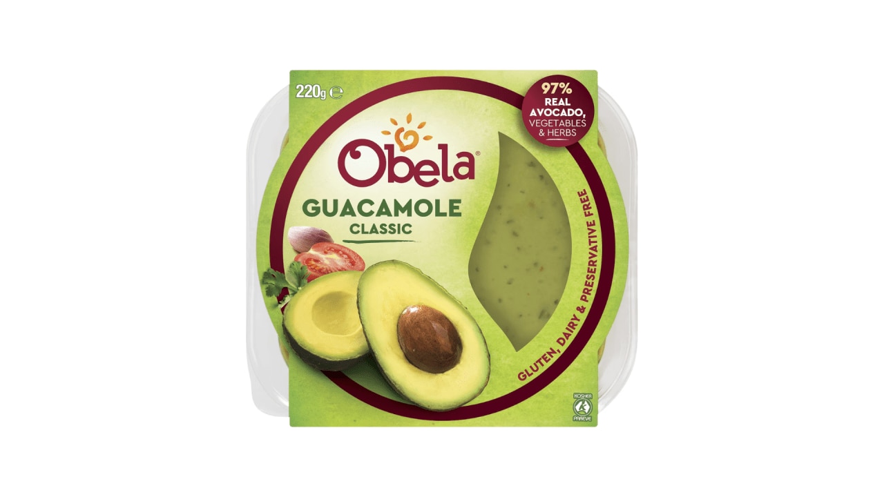 <h3><a href="https://www.woolworths.com.au/shop/productdetails/856823/obela-classic-guacamole" target="_blank" rel="noopener">Obela Classic Guacamole</a></h3><p>$5.80</p><p><span>737kJ / 175cal</span></p><p><span>17.5g fat</span></p><p><span>With 88 per cent avocado base and a clean ingredient list, this is as close to home made guacamole as you will get.</span></p>