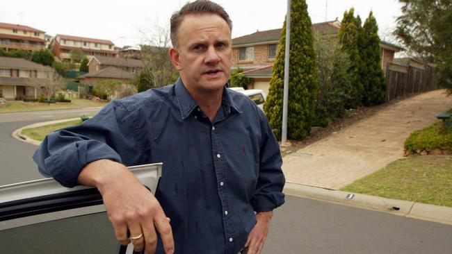 Former opposition leader Mark Latham at his home in Glen Alpine, western Sydney, pleading with the media to leave or he'll call the police.