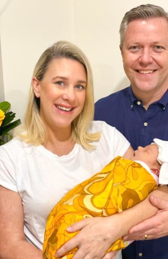 Fadden MP Cameron Caldwell with his wife, Lauren, and their new daughter, Marigold Elle Caldwell.