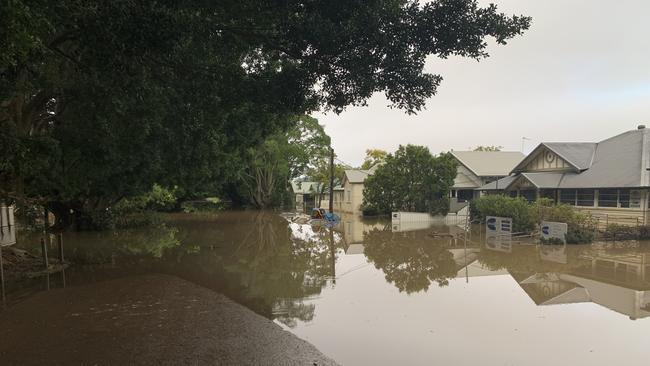 Flood damage on Laurel Avenue in Lismore on March 1, 2022.