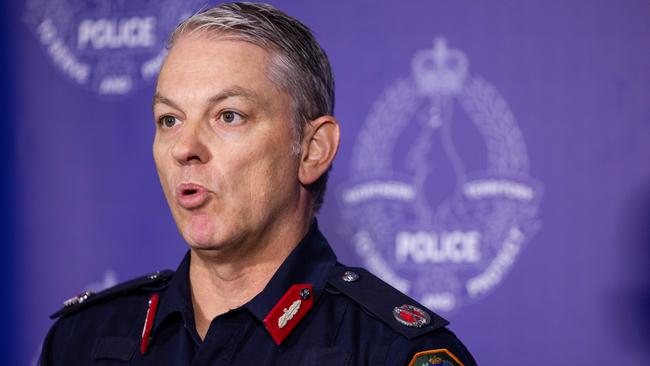 Assistant Commissioner Travis Wurst during a press conference at the headquarters of the Northern Territory Police, Darwin on 28 May 2025. Picture: Pema Tamang Pakhrin