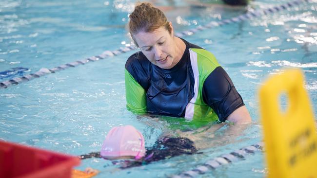 A student is assisted at Aquatic Achievers North Lakes. Photo: Dominika Lis