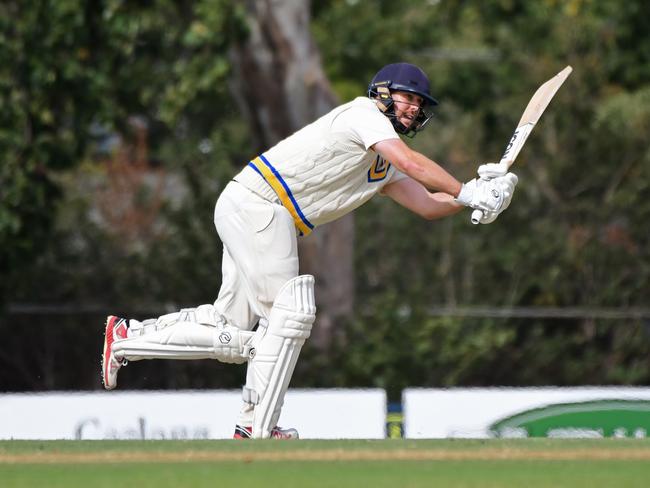 David King on his way to his 17th Premier Cricket century. Picture: Stephen Harman