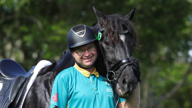 Nathan has a special affinity with horses. Picture Glenn Hampson