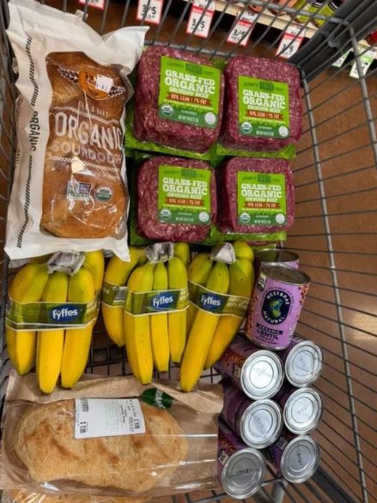 She was unapologetic about spending $280 filling up a trolley with meat to freeze, bananas and toilet paper. Picture: Supplied