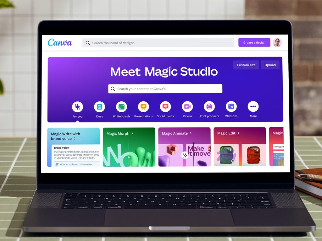 Canva has rolled out a new fund for creators who let the company train its AI engine on their designs. Picture: Supplied,