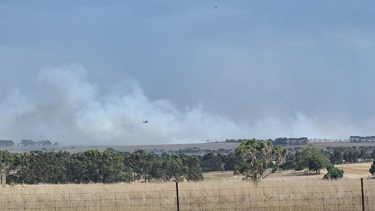 The grass fire near Rokewood was deemed under control around 6pm Monday. Photo: Supplied.