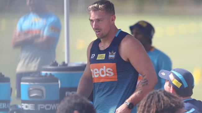 GOLD COAST, AUSTRALIA - MAY 06: Bryce Cartwright arrives at Gold Coast NRL training session at Gold Coast Titans HQ on May 06, 2020 in Gold Coast, Australia. (Photo by Chris Hyde/Getty Images)