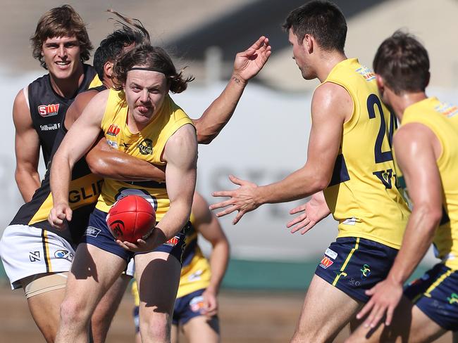 SANFL: Eagles v Glenelg at Woodville Oval. eagle James Rowe. Picture: DYLAN COKER