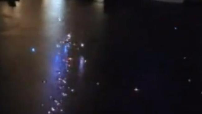 The drones were seen falling into the river. Picture: Channel 9